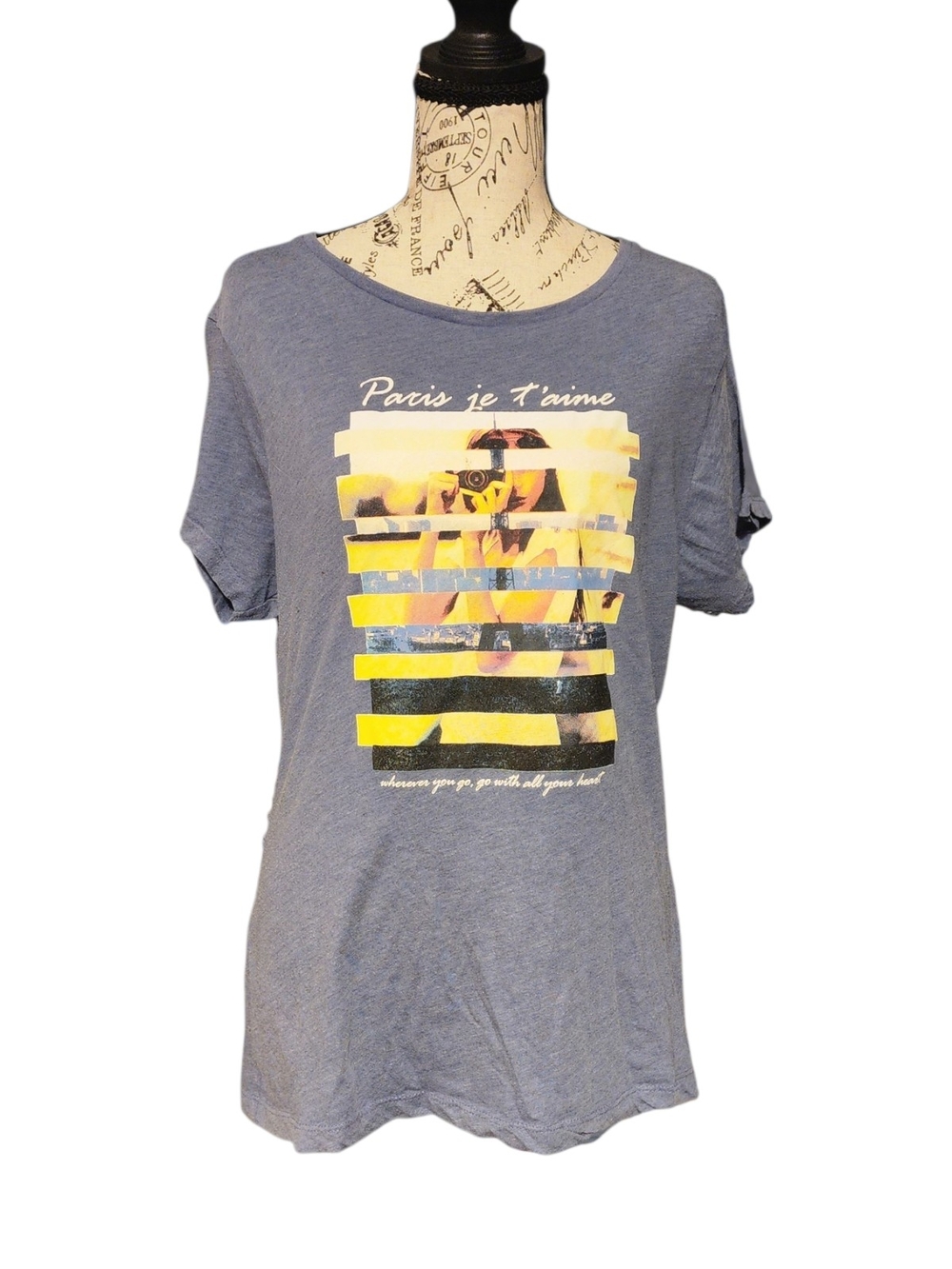 Primark Paris Je T'aime Graphic Tee, Size 10